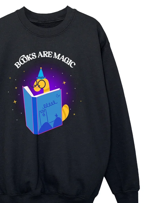 Ada & Ted Books Are Magic Boys Black Graphic Sweatshirt (3-13 Years) - Age 7-8 Years Image 2