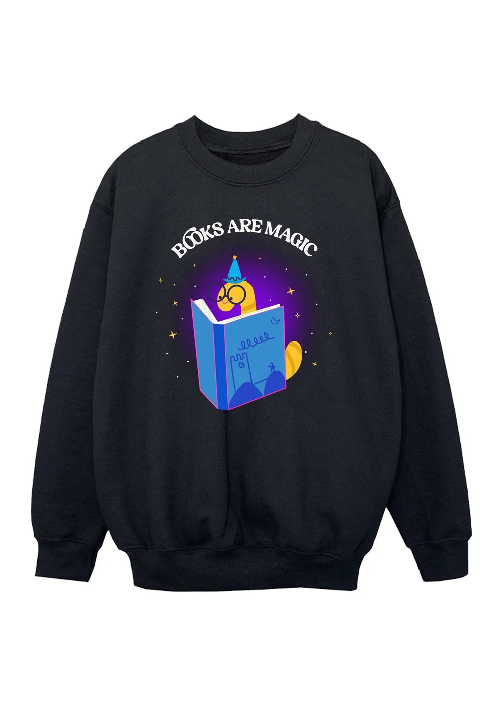 Ada & Ted Books Are Magic Boys Black Graphic Sweatshirt (3-13 Years) - Age 7-8 Years Image 1