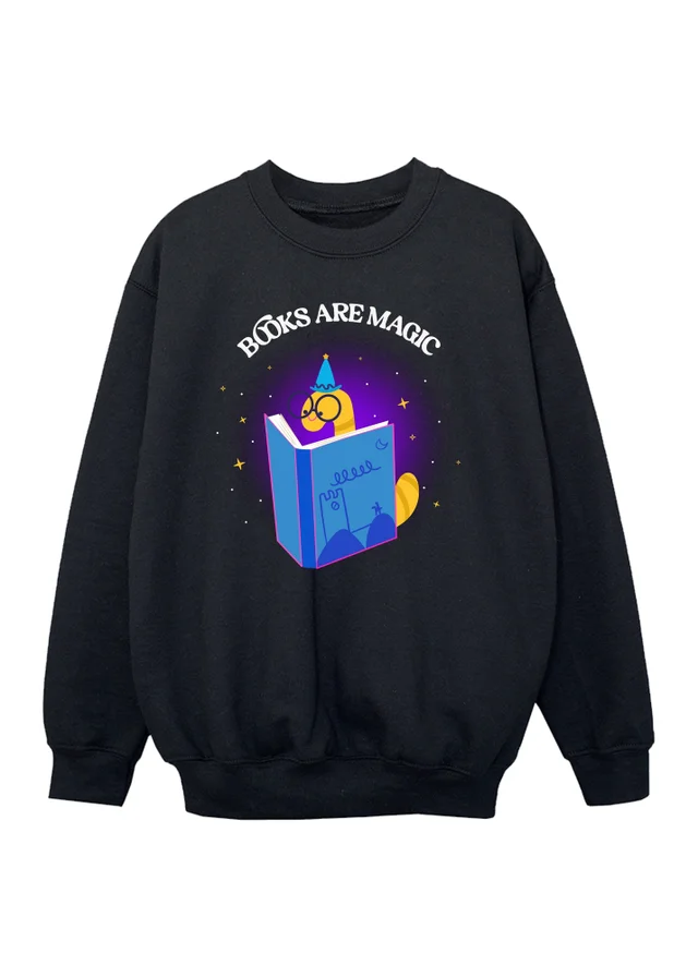 Ada & Ted Books Are Magic Boys Black Graphic Sweatshirt (3-13 Years)