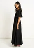 Gini London Black V Neck Angle Sleeves Skater Maxi Dress - 10 Image 4
