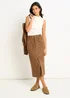 Gini London Brown Suede Pencil Skirt - 10 Image 1