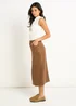 Gini London Brown Suede Pencil Skirt - 10 Image 4