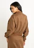Gini London Brown Suede Puff Ball Jacket - 16 Image 2