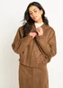 Gini London Brown Suede Puff Ball Jacket - 16 Image 3