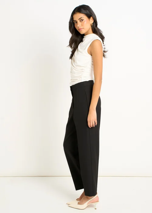 Gini London Black Ankle Grazer Cigarette Tailoring Trousers - 8 Image 4