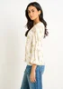 Gini London Cream Lace Trim Satin Button Through Blouse - 16 Image 4