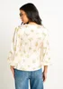 Gini London Cream Lace Trim Satin Button Through Blouse - 16 Image 2