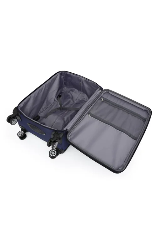 Infinity Luggage Navy 8 Wheel Lightweight Suitcase - Cabin Image 5