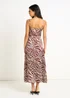 Gini London Burgundy Zebra Cowl Neck Midi Dress - 12 Image 2