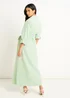 Gini London Green Long Sleeves Seersucker Stripe Shirt Dress - 16 Image 2