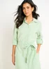 Gini London Green Long Sleeves Seersucker Stripe Shirt Dress - 16 Image 3