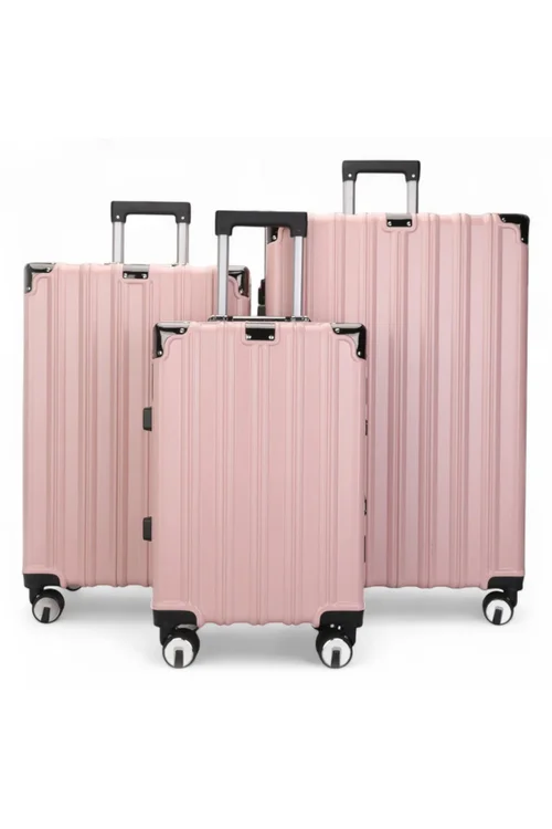 Infinity Luggage Pink Hard Shell Robust TSA Suitcases - Cabin Image 1