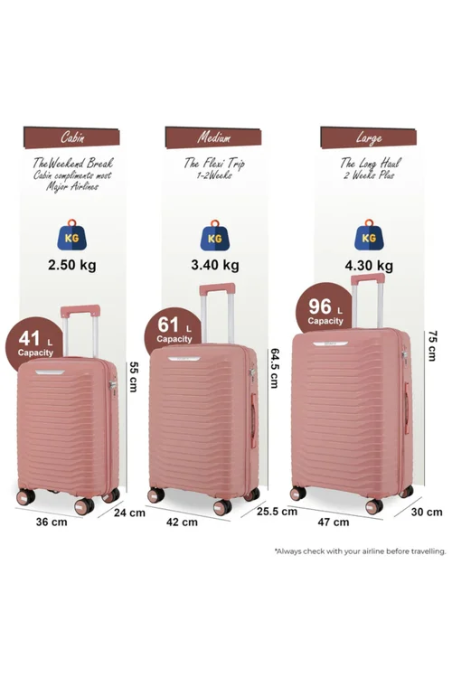 Infinity Luggage Pink Hard Shell Suitcase TSA Suitcases - Cabin Image 2