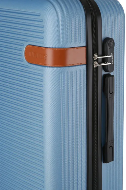 Infinity Luggage Blue Navy Hard Shell Dual 4 Wheel Suitcase - M Image 5