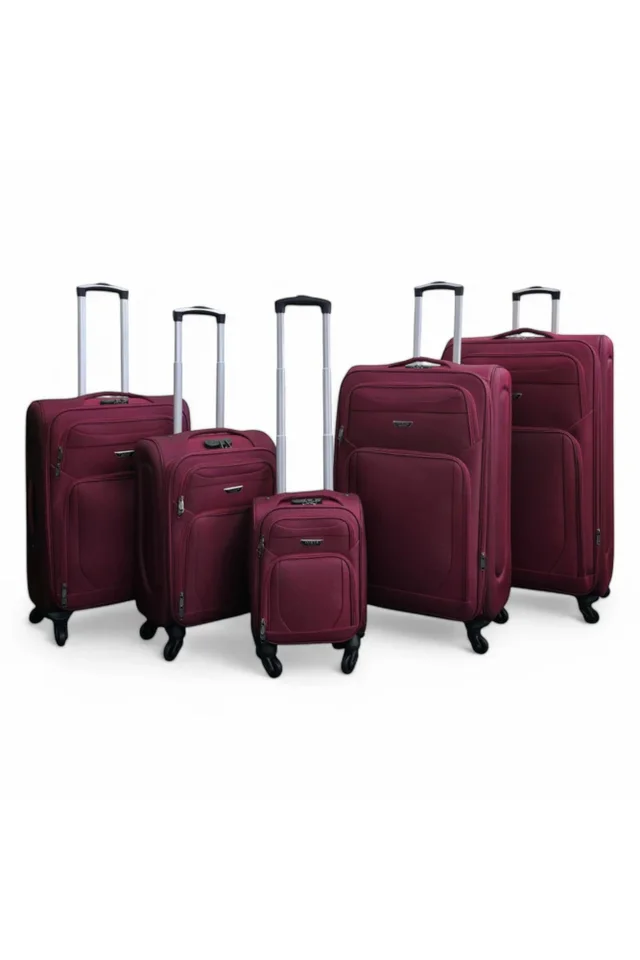Infinity Luggage Wine Soft Shell Lightweight Nylon Suitcase Set