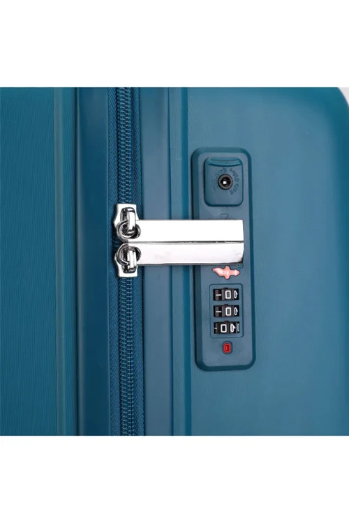 Infinity Luggage Blue Hard Shell Teal Suitcase TSA Travel - L Image 4