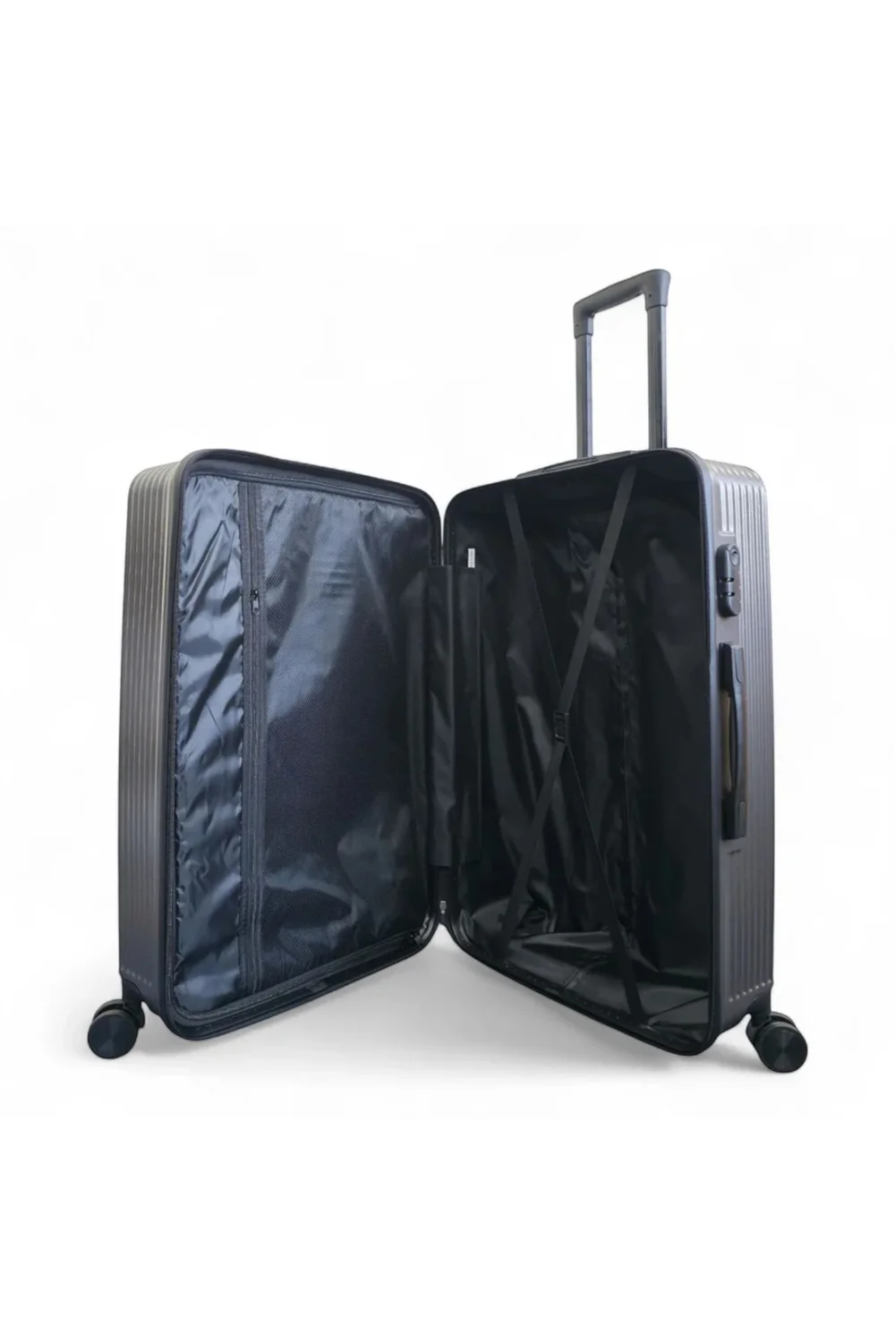 Infinity Luggage Grey Hardshell Robust Suitcases - M Image 4