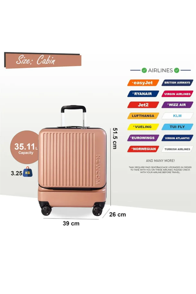 Infinity Luggage Pink Durable Cabin Suitcase