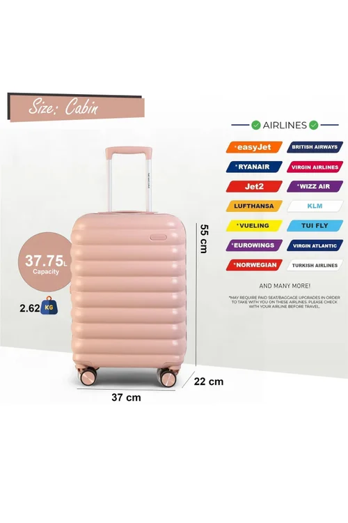 Infinity Luggage Pink Hard Shell Cabin TSA Secure - Cabin Image 2