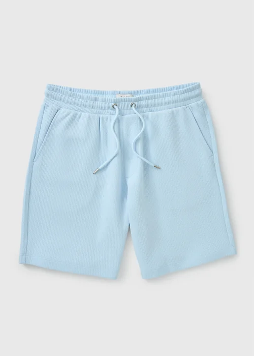 Light Blue Textured Co Ord Shorts - L Image 4
