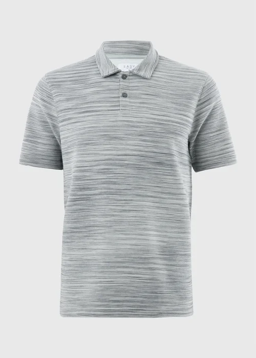 Grey Ottoman Space Dye Polo Shirt - S Image 4