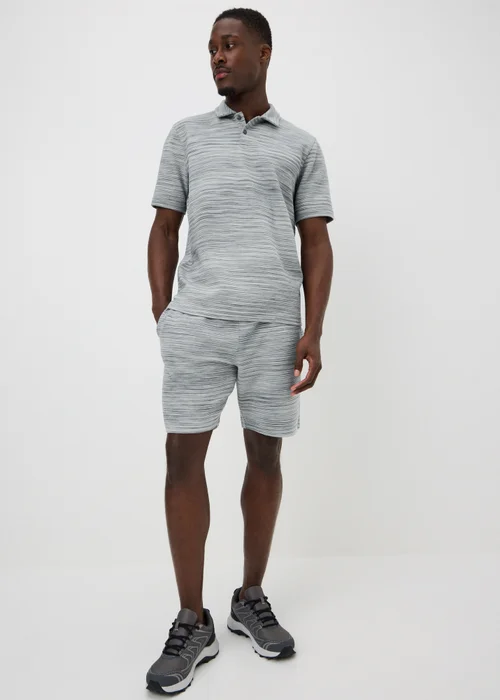 Grey Ottoman Space Dye Polo Shirt - S Image 1
