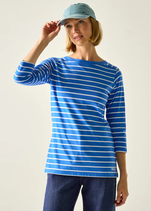 Regatta Sonic Blue White Stripe Baylette II UPF 30 T-Shirt