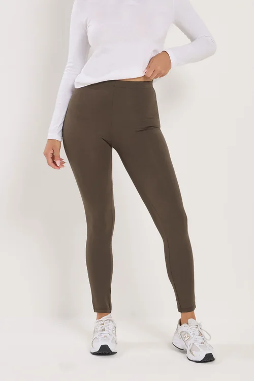PixieGirl Petite 2 Pack Chocolate Brown & Black Leggings - 8/L27 Image 4