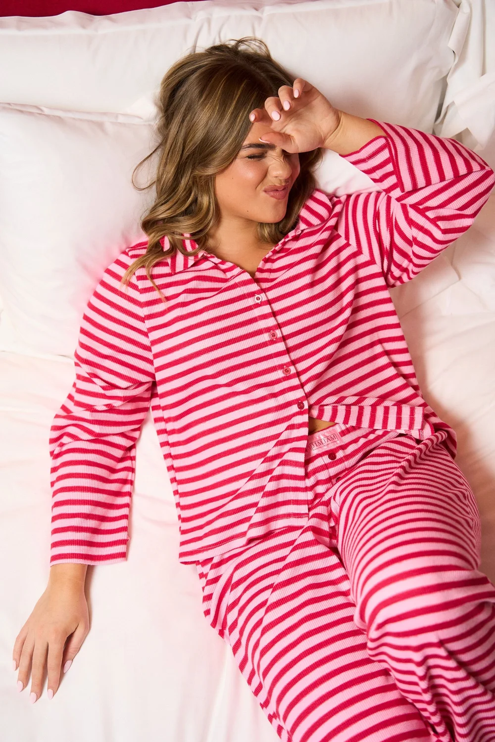 JimJam Red Stripe PJ Set - Large Image 3