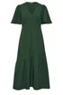 PixieGirl Petite Dark Green Crinkle Tiered Midi Dress - 12 Image 5
