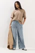 PixieGirl Petite Mid Blue Pull On Wide Leg Jeans - 16/L27 Image 1