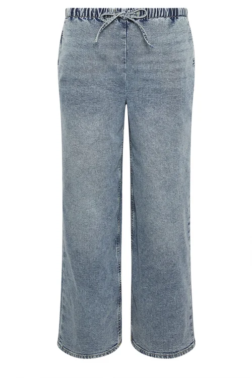 PixieGirl Petite Mid Blue Pull On Wide Leg Jeans - 16/L27 Image 5