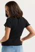 PixieGirl Petite Black Soft Touch Bow Front Top - 8 Image 3