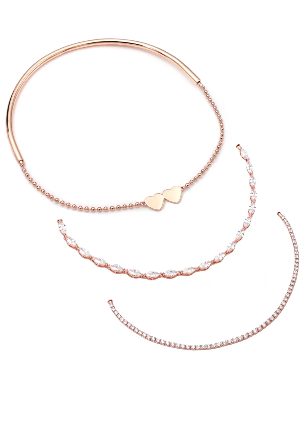 Say It With Rose Gold Detachable Choker Necklace Set - 16 - inch Image 1