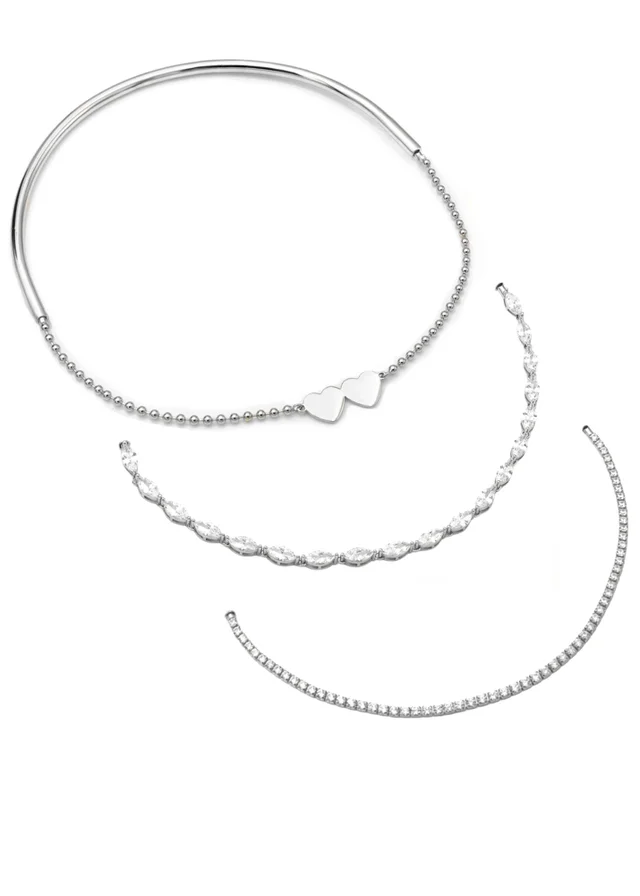 Say It With Silver Detachable Choker Necklace Set