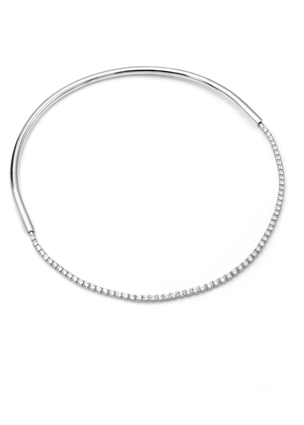 Say It With Silver Detachable Tennis Choker Necklace - 16 - inch Image 1