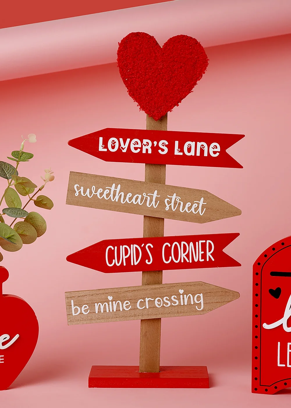 The Seasonal Gift Co. Love Is Sweet Red & Brown Love Signpost - One Size Image 5