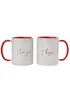 The Seasonal Gift Co. Love Is Sweet Pair of Red 11oz Handled Mugs I Love You... I know - One Size Image 2