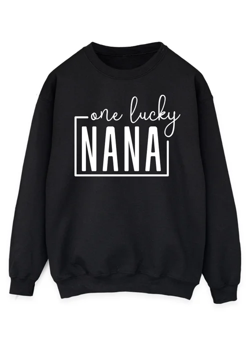 Spiral Galaxy Mother's Day One Lucky Nana Black Graphic Sweatshirt - M Image 1