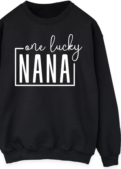 Spiral Galaxy Mother's Day One Lucky Nana Black Graphic Sweatshirt - M Image 2