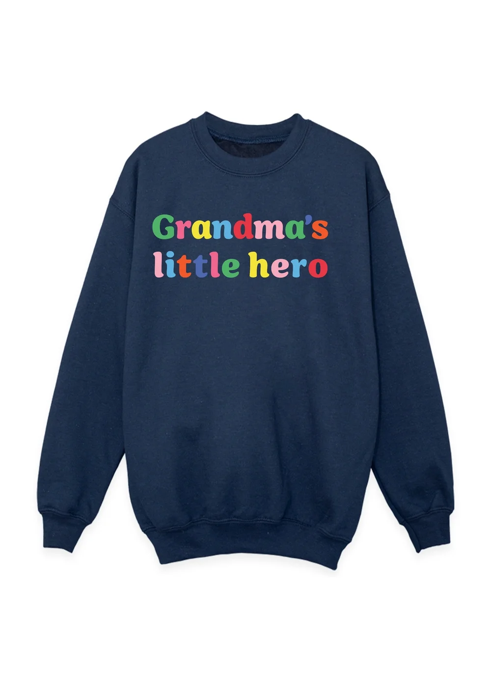 Ada & Ted Mother's Day Grandma's Little Hero Girls Navy Blue Graphic Sweatshirt (3-13 Years) - 7-8 Yrs Image 1