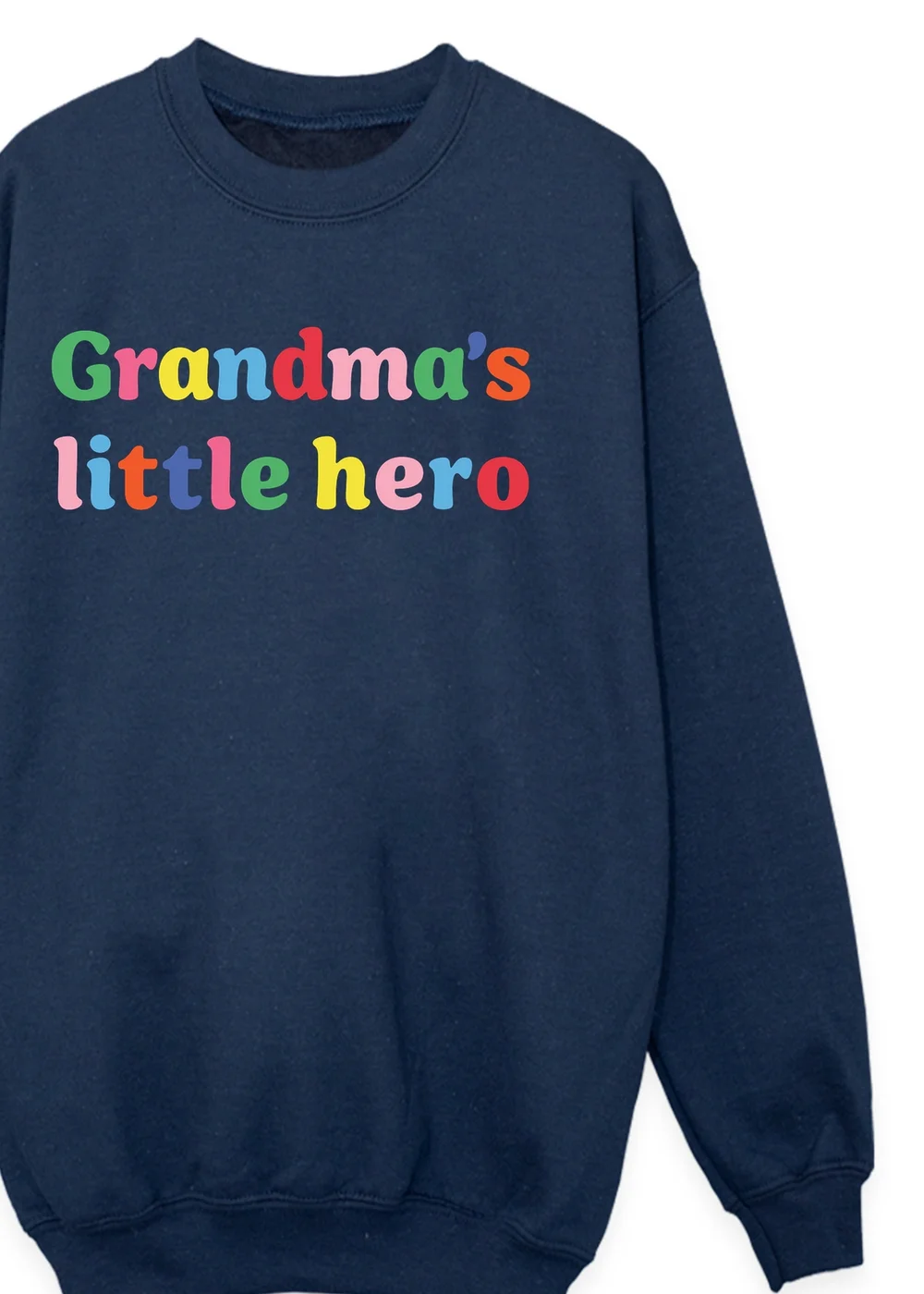 Ada & Ted Mother's Day Grandma's Little Hero Girls Navy Blue Graphic Sweatshirt (3-13 Years) - 7-8 Yrs Image 2