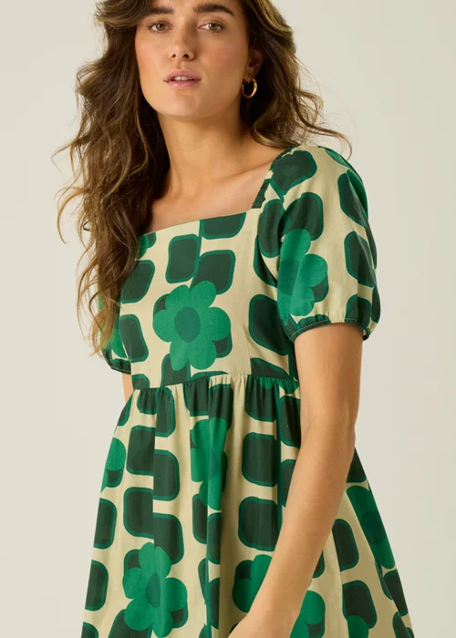 Regatta Giant Square Flower Green Orla Midi Summer Dress - 8 Image 5