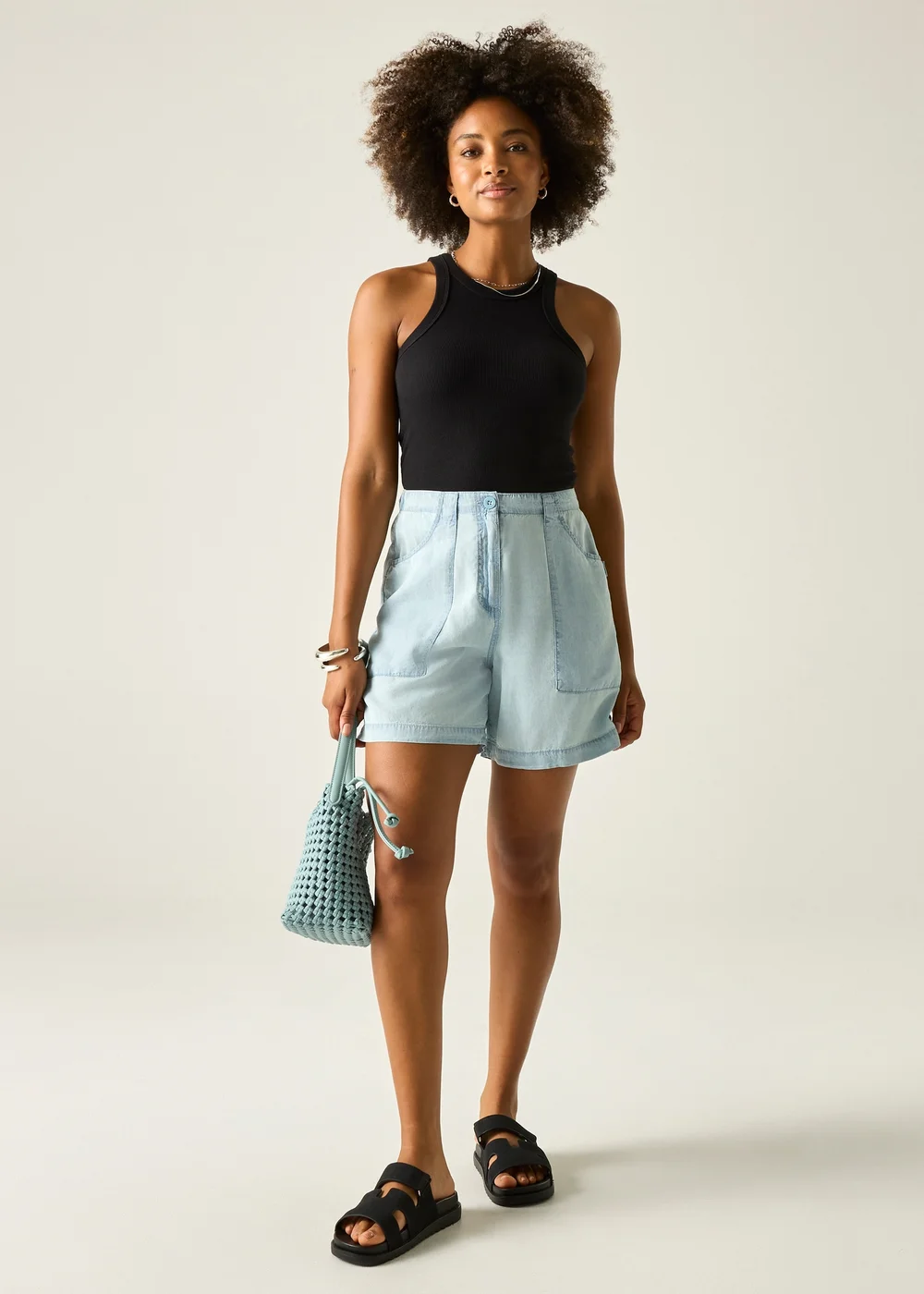 Regatta Chambray Fabric Liza Shorts - 18 Image 4