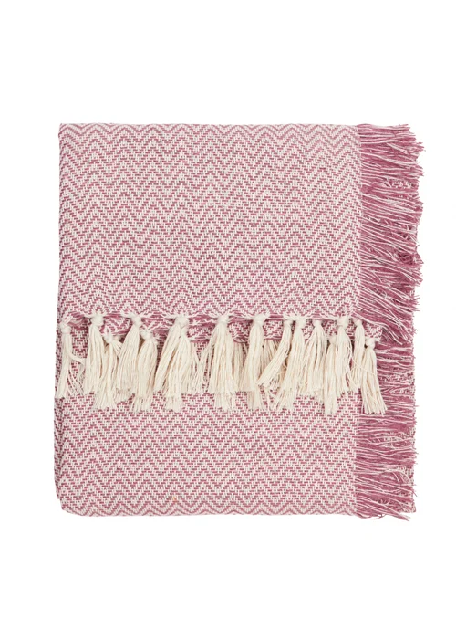 Yard Wisley Heather/Pink Woven Outdoor Throw (130 x 180cm) - 130 x 180cm Image 1