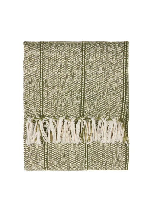 Yard Hedon Moss Woven Indoor/Outdoor Throw (130 x 180cm) - 130 x 180cm Image 1