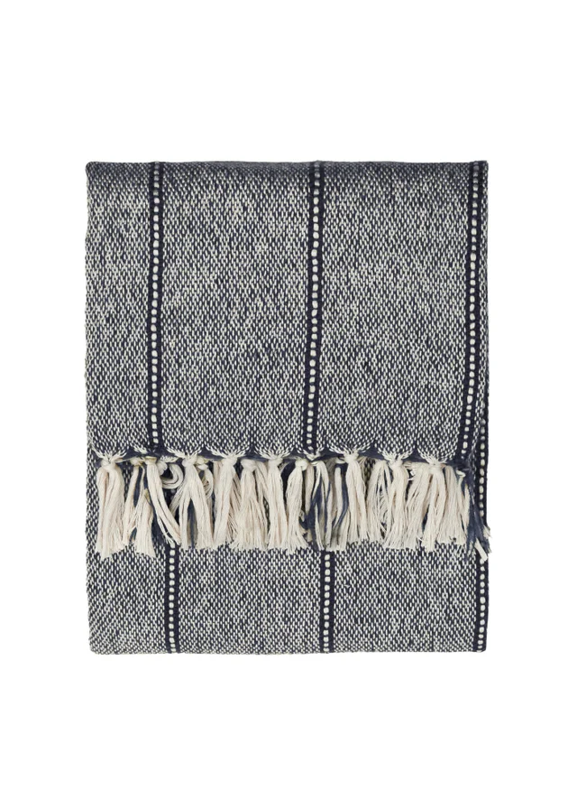 Yard Hedon Navy Woven Indoor/Outdoor Throw (130 x 180cm)