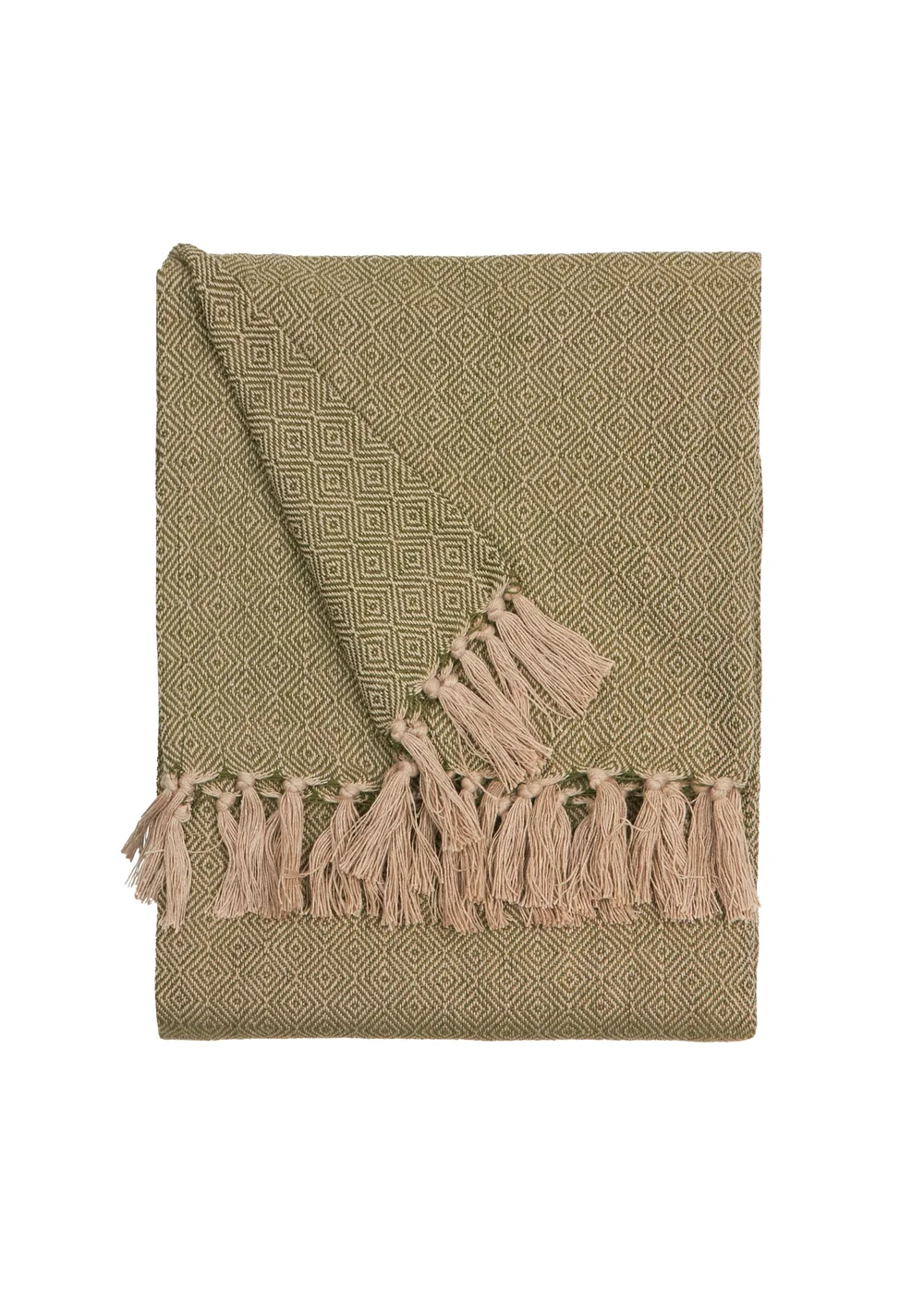 Furn Dessa Olive Woven Indoor/Outdoor Throw (130 x 180cm) - 130 x 180cm Image 1