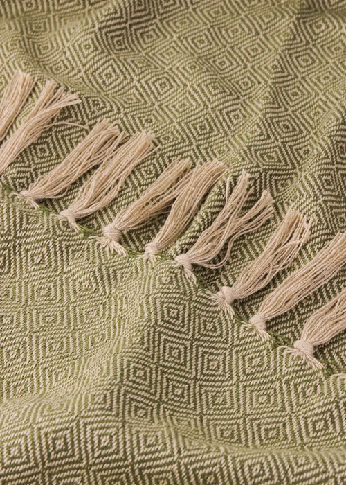 Furn Dessa Olive Woven Indoor/Outdoor Throw (130 x 180cm) - 130 x 180cm Image 2