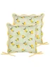 Furn Fruits Lemons Gingham 2 Pack Indoor/Outdoor Seat Pads (40 x 40cm) - 40cm x 40cm Image 1